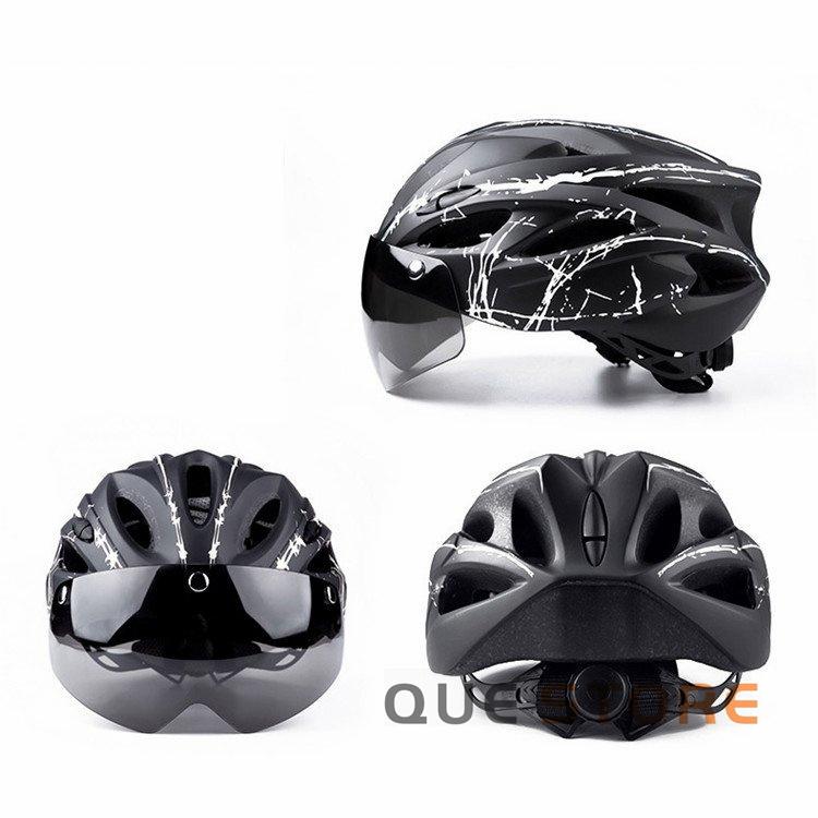 自転車 ヘルメット サイクルヘルメット 磁気ゴーグル ロードバイクヘルメット 超軽量 自転車ヘルメット 大人用 56-62cm｜que-store｜07