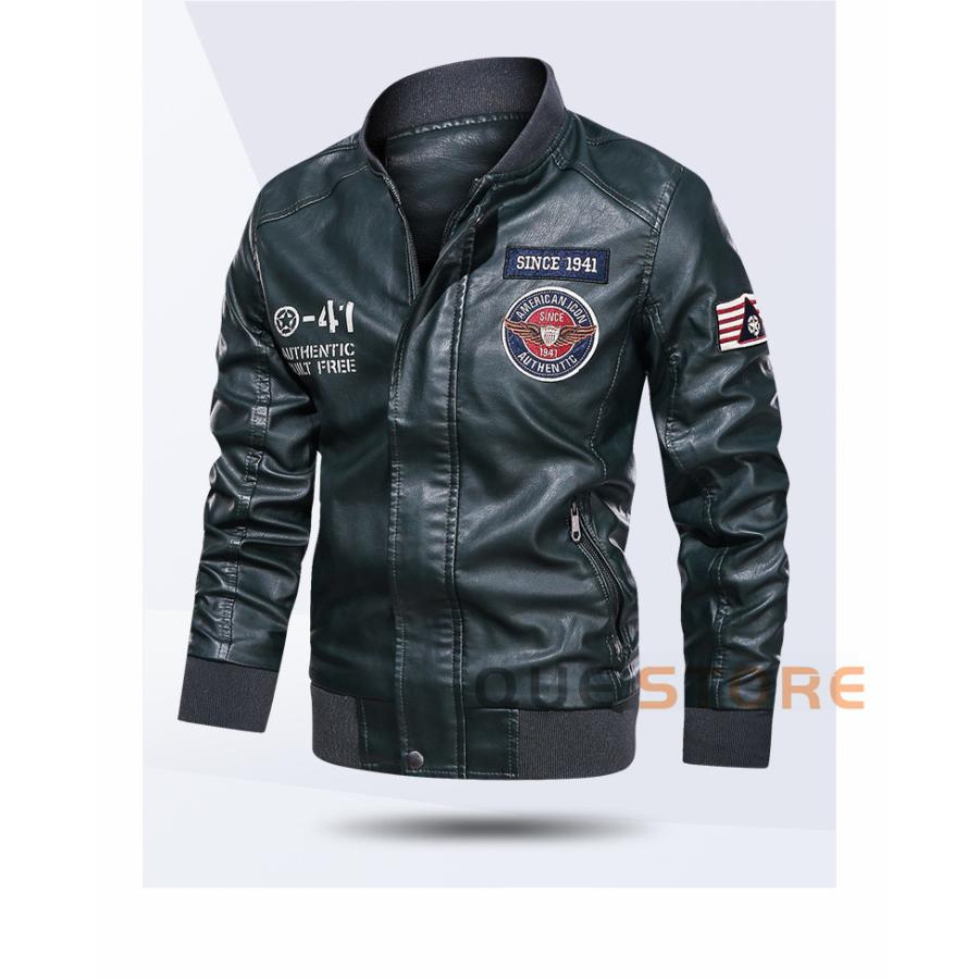 バイクウェア バイクジャケット メンズ レザージャケット ライダース バイクウェア 皮ジャン 革ジャン 立て襟 おしゃれ　裏起毛 |  | 14