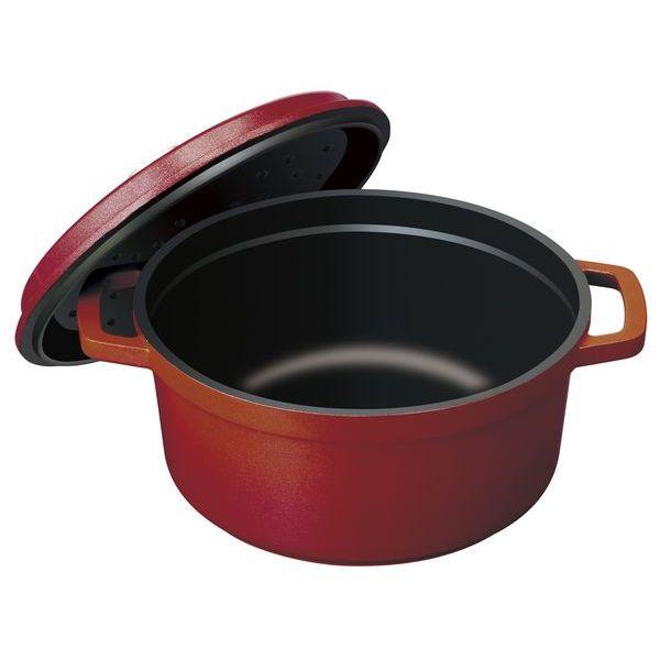 gioia ラウンドキャセロール24cm レッド : 暮らしの総合デパート