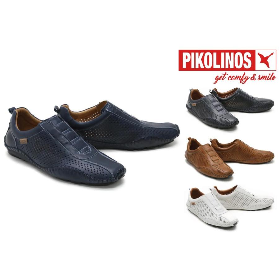 ピコリノス / PIKOLINOS メンズ カジュアルシューズ 15a-6080 フエンカラル/パンチングドライビングスニーカー ネイビー ブルー ホワイト ライトブラウン