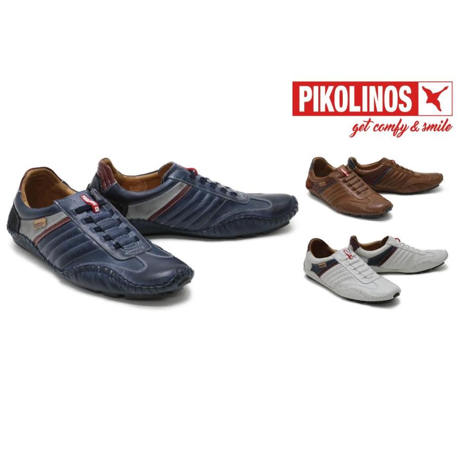 新品[サイズ交換片道無料]ピコリノス / PIKOLINOS メンズ カジュアルシューズ 15a-6092c1 フエンカラル/ドライビングスニーカー ホワイト ブルー ブラウン 自分で履ける