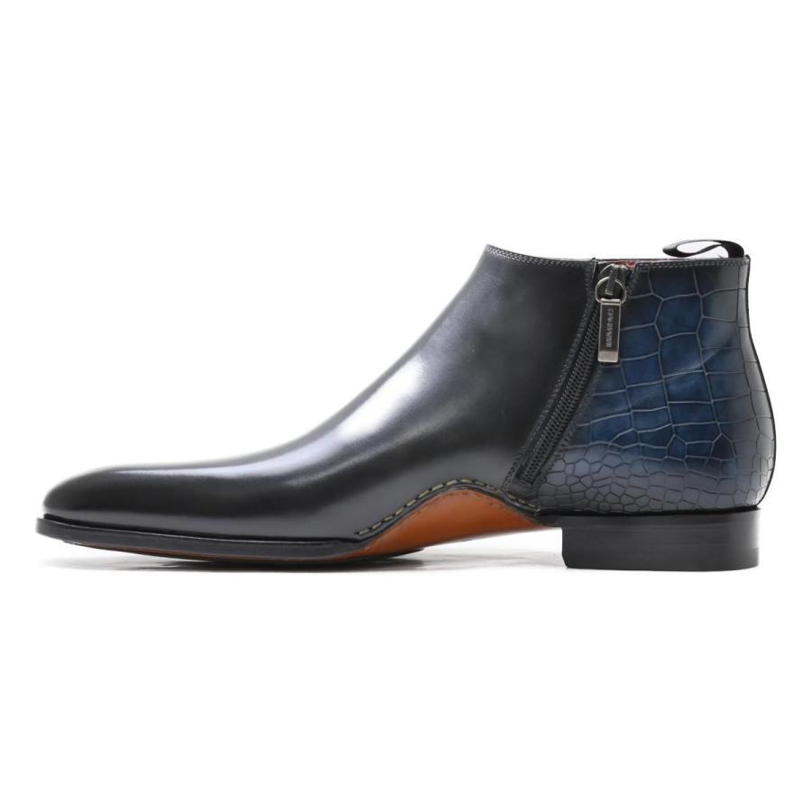 MAGNANNI マグナーニ×クインクラシコ 24141dgydbl サイドジップブーツ 