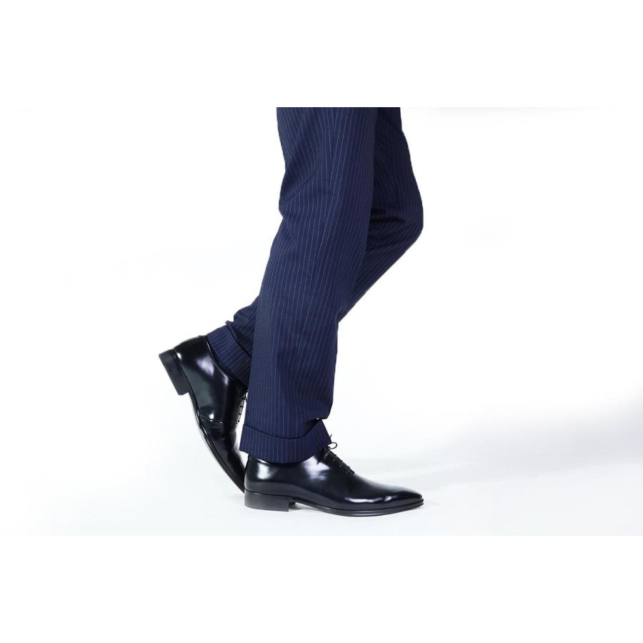 ビジネスシューズ 本革 プレーントゥ ホールカット ブラック クイン