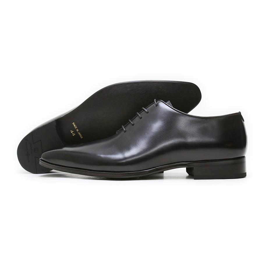 ビジネスシューズ 本革 プレーントゥ ホールカット ブラック クイン