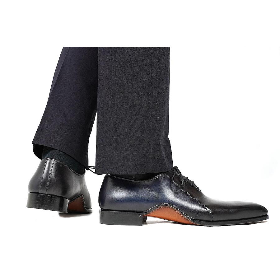 マグナーニ クインクラシコ プレーントゥ メンズ 本革 ドレスシューズ グレーネイビー ブラウン MAGNANNI 25694の画像
