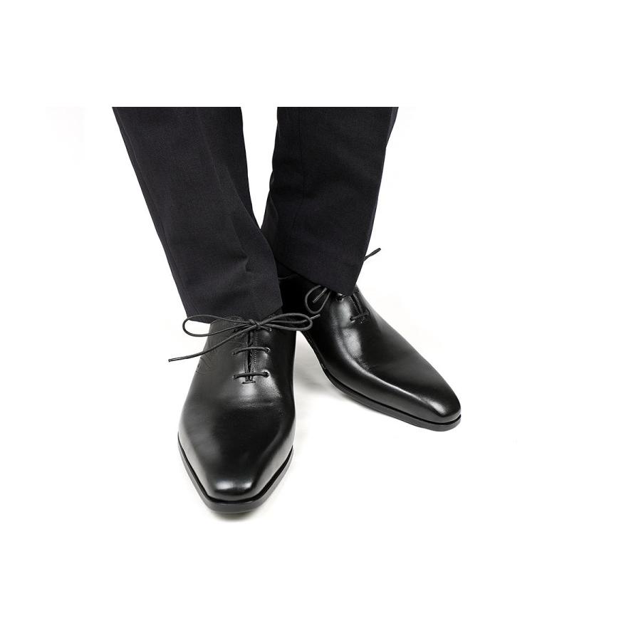 マグナーニ  クインクラシコ ホールカット メンズ カーフレザー ブラック MAGNANNI 25702の画像
