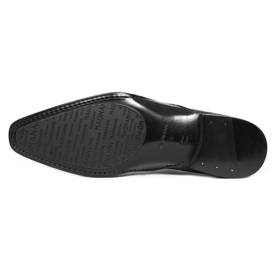 マグナーニ  クインクラシコ ホールカット メンズ カーフレザー ブラック MAGNANNI 25702の画像