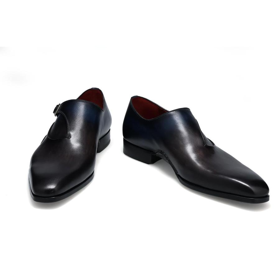【クインクラシコオリジナルモデル】 マグナーニ シングルモンク メンズ 本革 ドレスシューズ グリスアズール グレー MAGNANNI 26087の画像