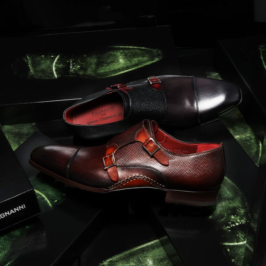 マグナーニ メンズ ドレスシューズ ミクスドメディア ダブルモンク スペイン製 MAGNANNI 26535の画像