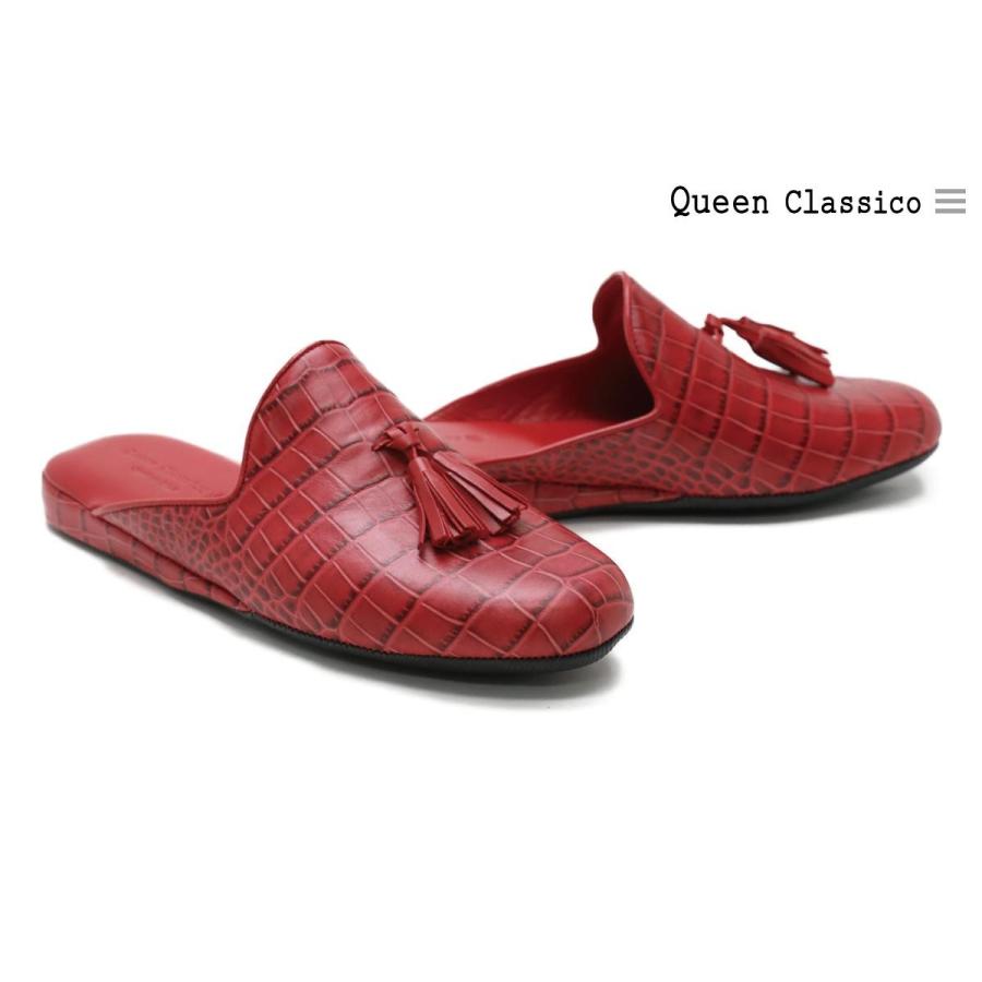 期間限定送料無料 クインクラシコ Queenclassico メンズ カジュアルシューズ 391gd Rd タッセル スリッパ レッド 新規購入 Www Aproniaperu Com