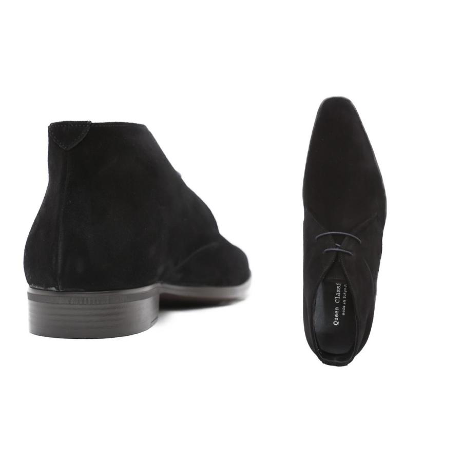 クインクラシコ メンズ ドレスシューズ チャッカブーツ 黒 クインクラシコ メンズ ドレスシューズ チャッカブーツ 黒