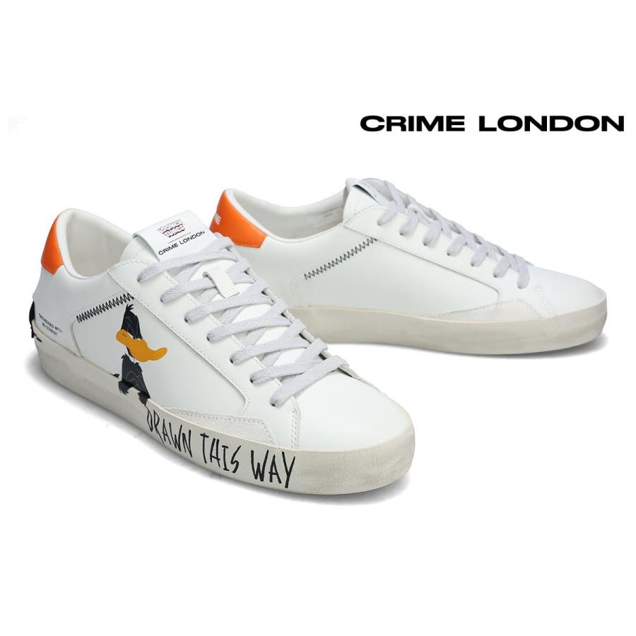 クライムロンドン メンズ スニーカー ディストレス ホワイト ダフィー