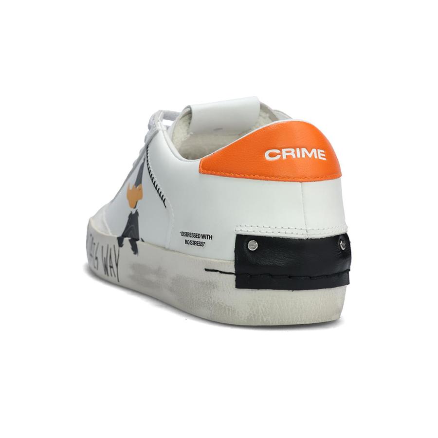 クライムロンドン メンズ スニーカー ディストレス ホワイト ダフィー