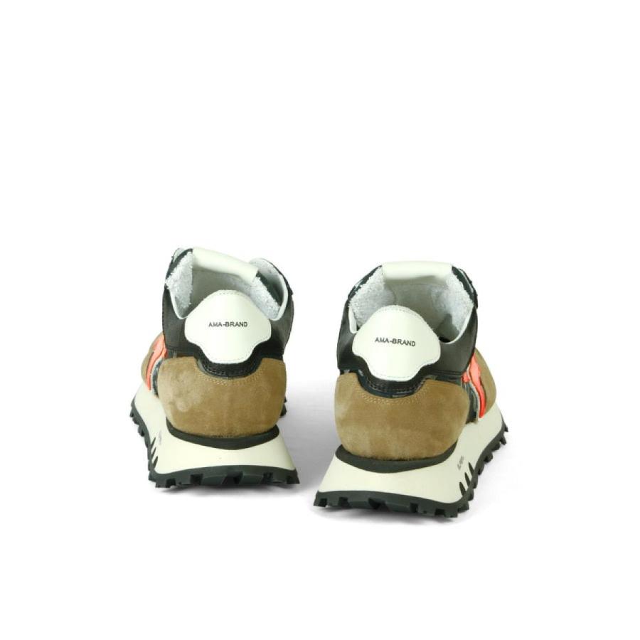 アマブランド メンズ スニーカー スーパーラン カモフラージュブラウン