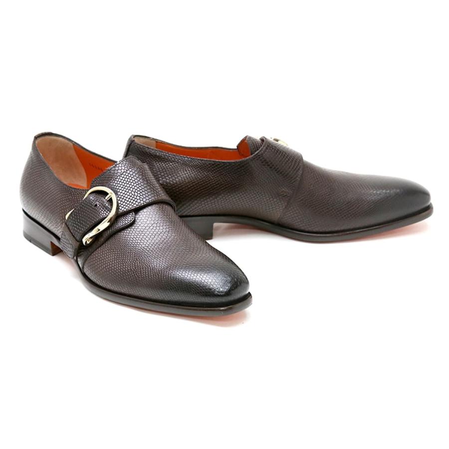 Santoni モンクストラップ ローファー ブラウン 7.5/26.5