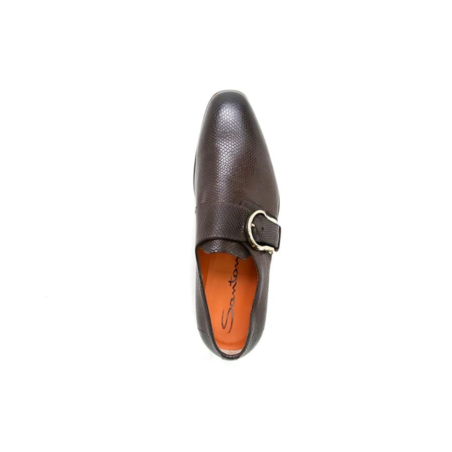 Santoni モンクストラップ ローファー ブラウン 7.5/26.5 Santoni モンクストラップ ローファー ブラウン 7.5/26.5