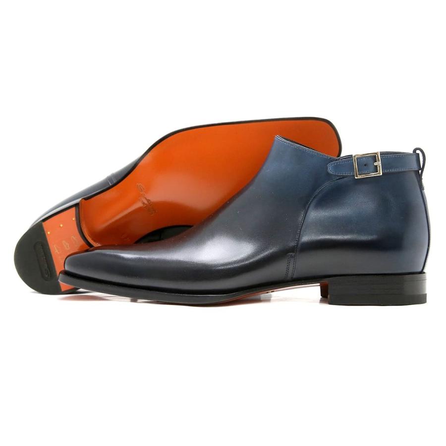 SANTONI [サイズ交換片道無料]ブーツ メンズ ネイビー ブルー 