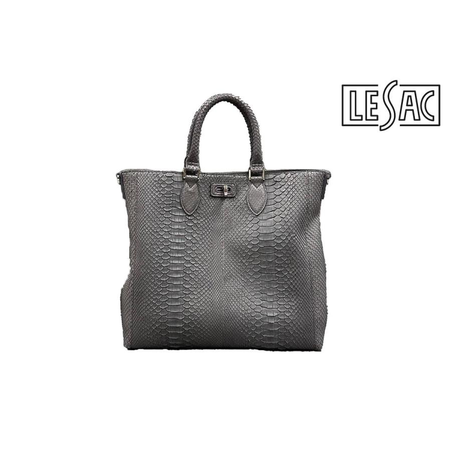 LE'SAC（レザック） バッグ パイソン トートバッグ グラファイト 国産(日本製) LE'SAC CALON calon pgph ...