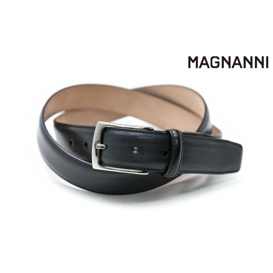 MAGNANNI マグナーニ レザーベルト ブラック 本革 スペイン製