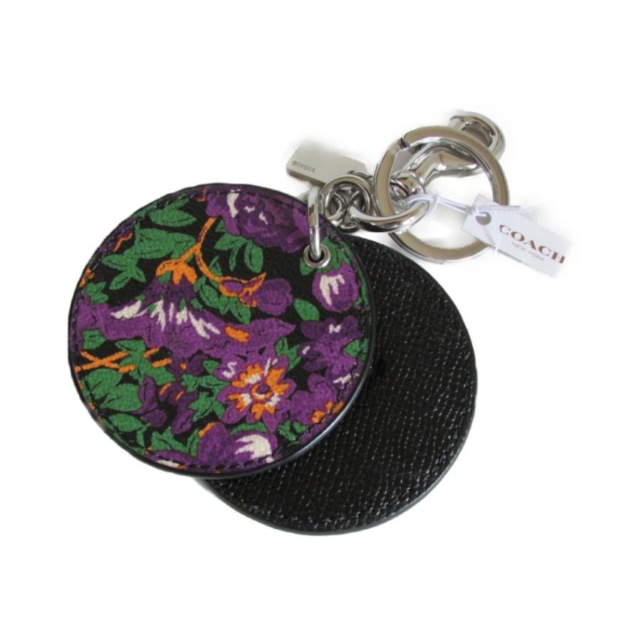 [コーチ] キーホルダー キーチェーン フローラル ディスク ミラー キーホブ COACH Floral Disc MIRROR Key