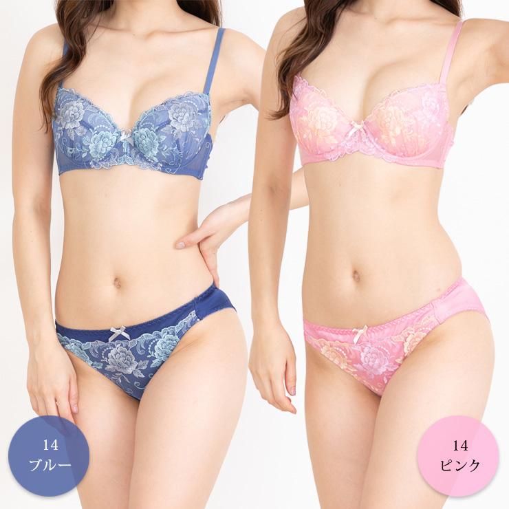 E85サイズ レースデザインブラジャー 大きいサイズ レディース ブラジャー ショーツセット 上下セット ブラ