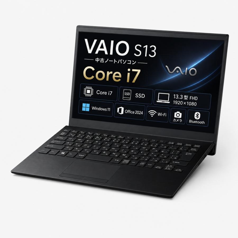 美品 第13世代i7 VAIO VJF ノートPC office2024 薄型 VAIO 中古ノートパソコン office2024 Windows11, 【Vaio s13】Core i7