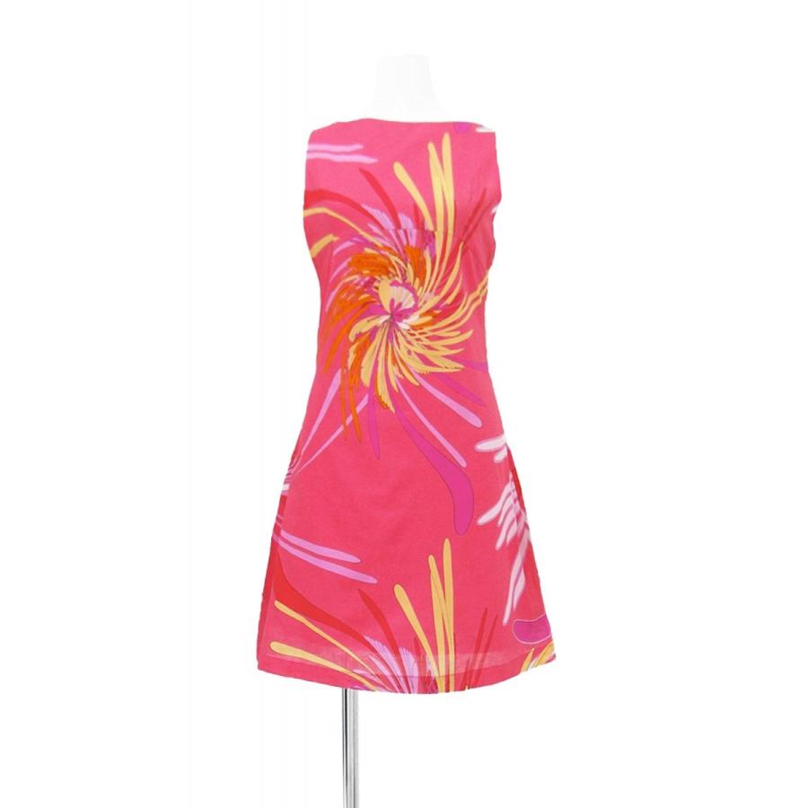 激安の ワンピース ドレス ノースリーブ 花柄 膝丈 Aライン ピンク 綿 コットン 100 膝下丈 ボートネック 即日出荷 Www Ladislexia Net