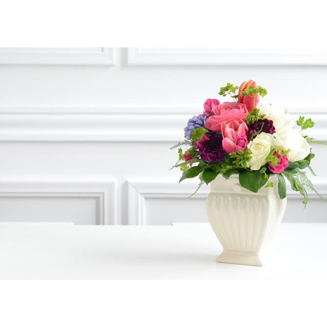 CERAMIC-VASE スクエアフラワーベース 122-922【フラワーベース 陶器