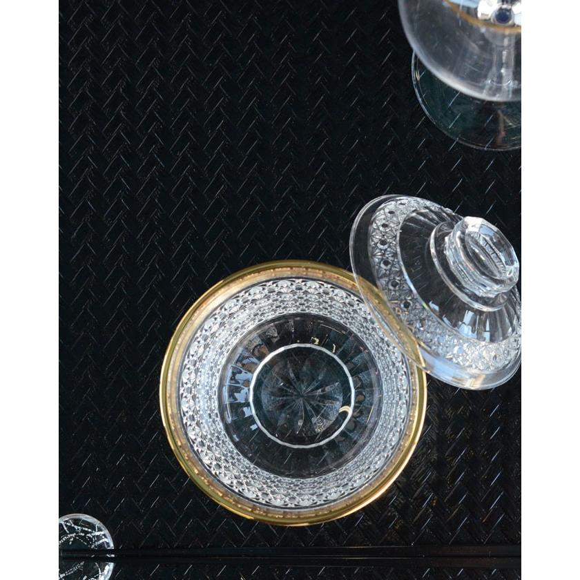 菊籠目 蓋物 金付 188 413533【ガラス食器 和食器 蓋つき小鉢 蓋物 菊
