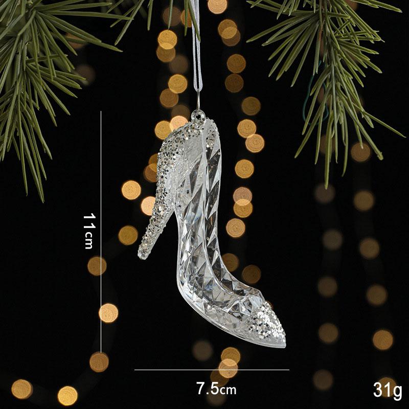 ガラス製ブラックハイヒールブーツクリスマスオーナメント クリアオーナメント ハイヒール【クリスマスツリー クリスマス 飾り