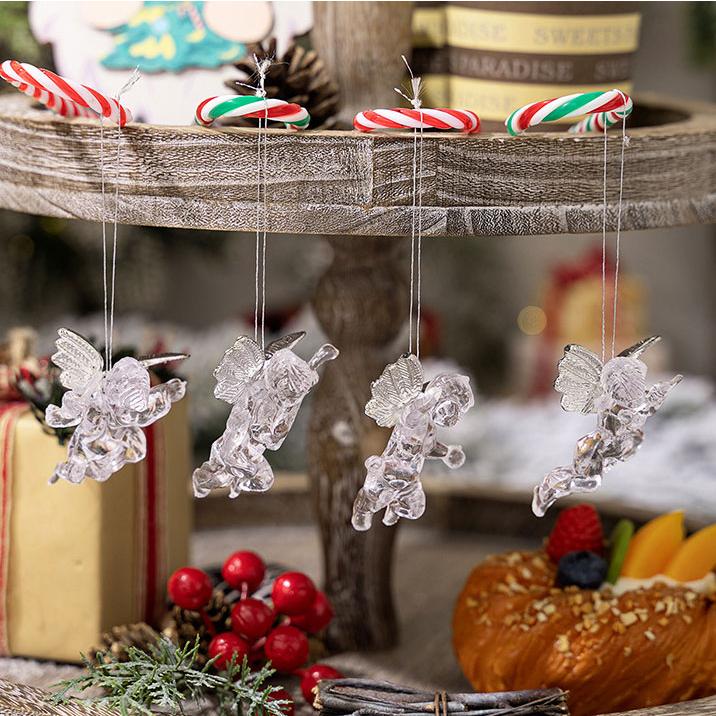 クリア・エンジェル4個セット【天使 クリスマスケーキ クリスマス