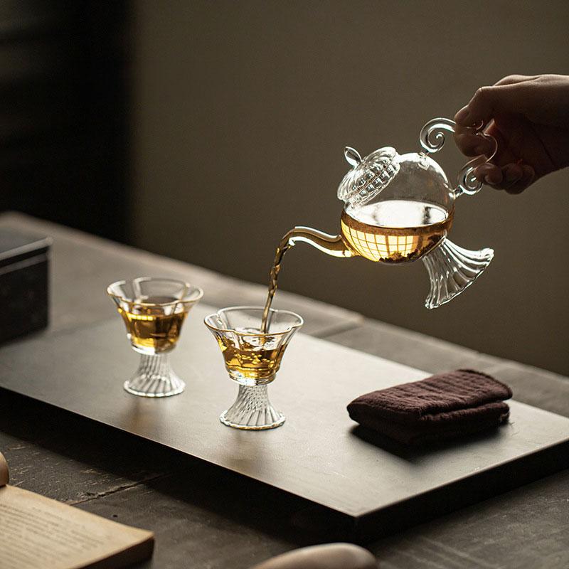 【取り寄せ商品】ティーポット ミニサイズ【ガラス製 ガラス茶器 茶器 ガラスポット 小さめ ミニ 一人用 紅茶 ハーブティー お茶 中国茶 ティータイム 急須】_2