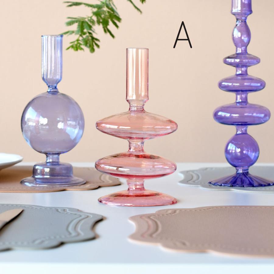 キャンドルホルダー＆フラワーベース（パープル＆ピンク） 6種類