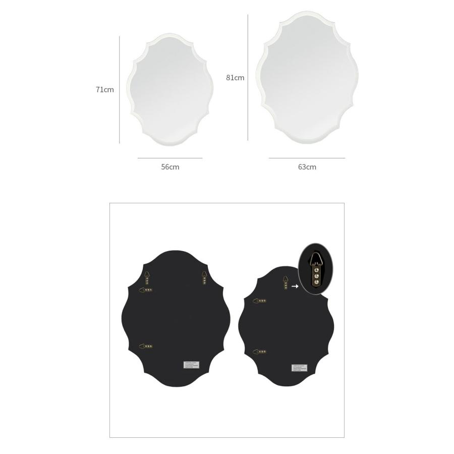 レリーフ・オーバルウォールミラー 2サイズ【ウォールミラー 鏡 壁掛け