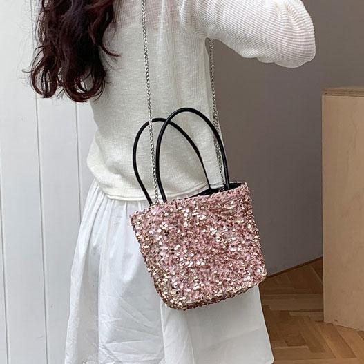 スパンコール・トートバッグ＆ショルダーバッグ Mサイズ 4色