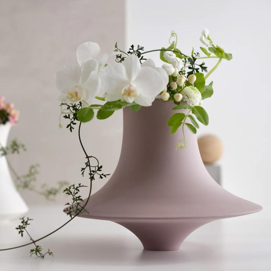 File フィレ フラワーベース 2色 2サイズ【フラワーベース 花器 花瓶 磁器 インテリア雑貨 オブジェ ホワイト 白 モーブ ニュアンスカラー おしゃれ モダン】の画像