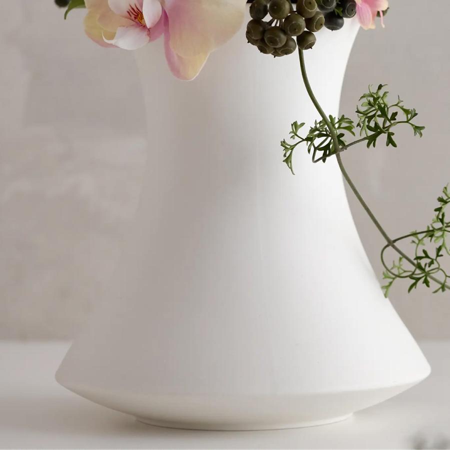 File フィレ フラワーベース 2色 2サイズ【フラワーベース 花器 花瓶 磁器 インテリア雑貨 オブジェ ホワイト 白 モーブ ニュアンスカラー おしゃれ モダン】の画像