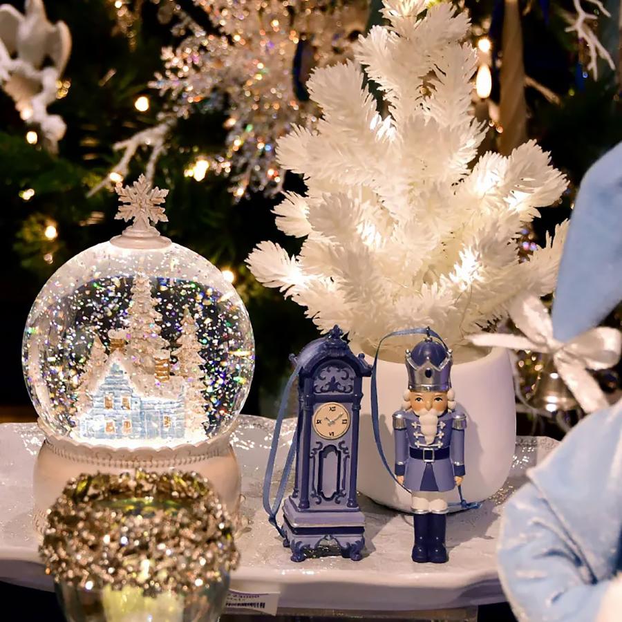 リキッドLEDスノードーム ホワイトタウン【LEDライト 電池式 USB