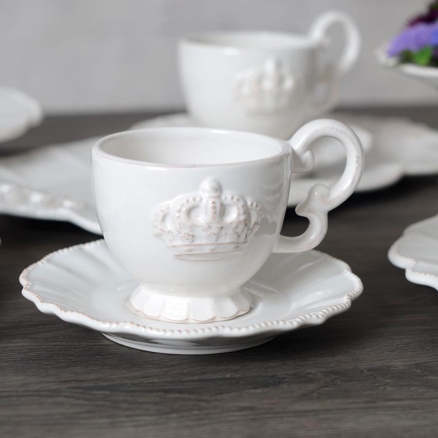 Crown ホワイトクラウン カップ＆ソーサー 200ml HM1342【王冠 白い