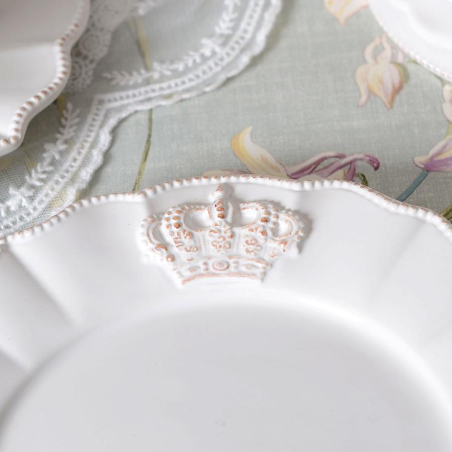 Crown ホワイトクラウン ラウンドプレート 23cm HM1344【王冠 白い食器