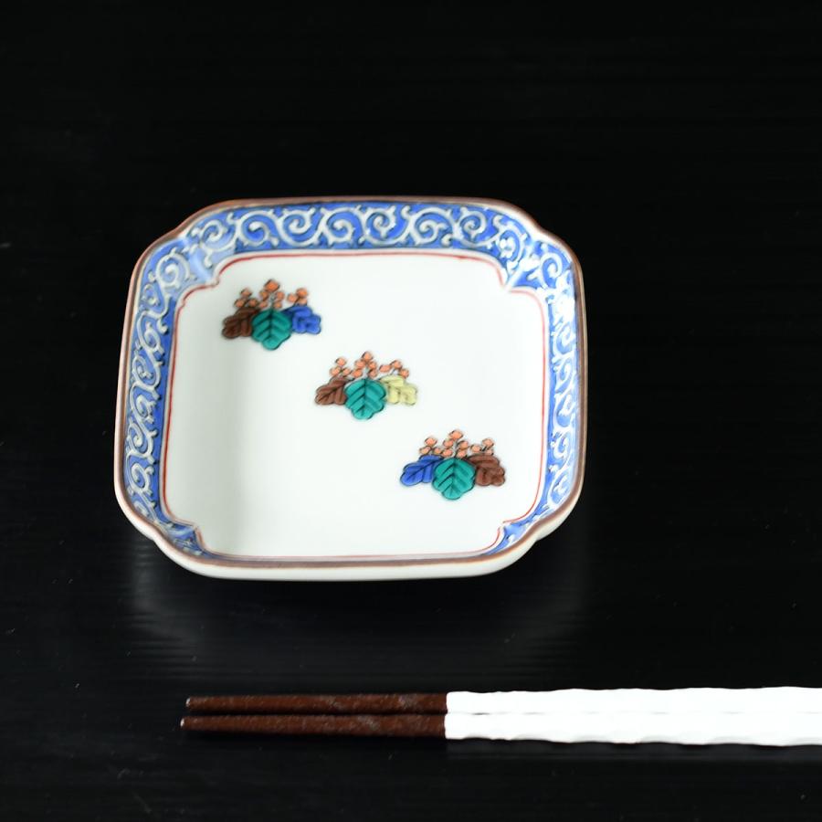 角小皿 歴代画 古九谷【日本製 九谷焼 時代絵 3号角小皿 手塩皿 豆皿