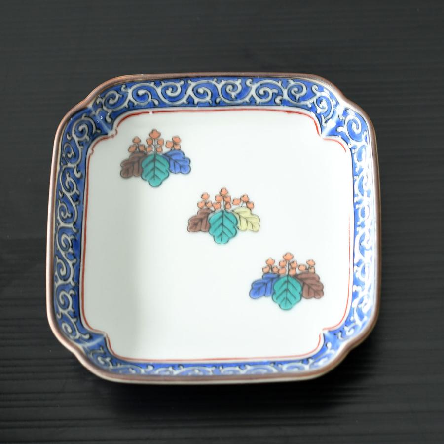 角小皿 歴代画 古九谷【日本製 九谷焼 時代絵 3号角小皿 手塩皿 豆皿