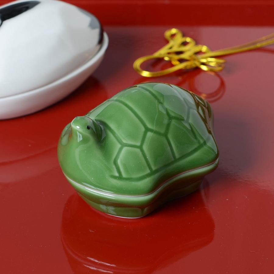 陶器珍味入 陶器・亀型珍味入 26341【珍味入れ 正月 鶴亀うさぎ 器