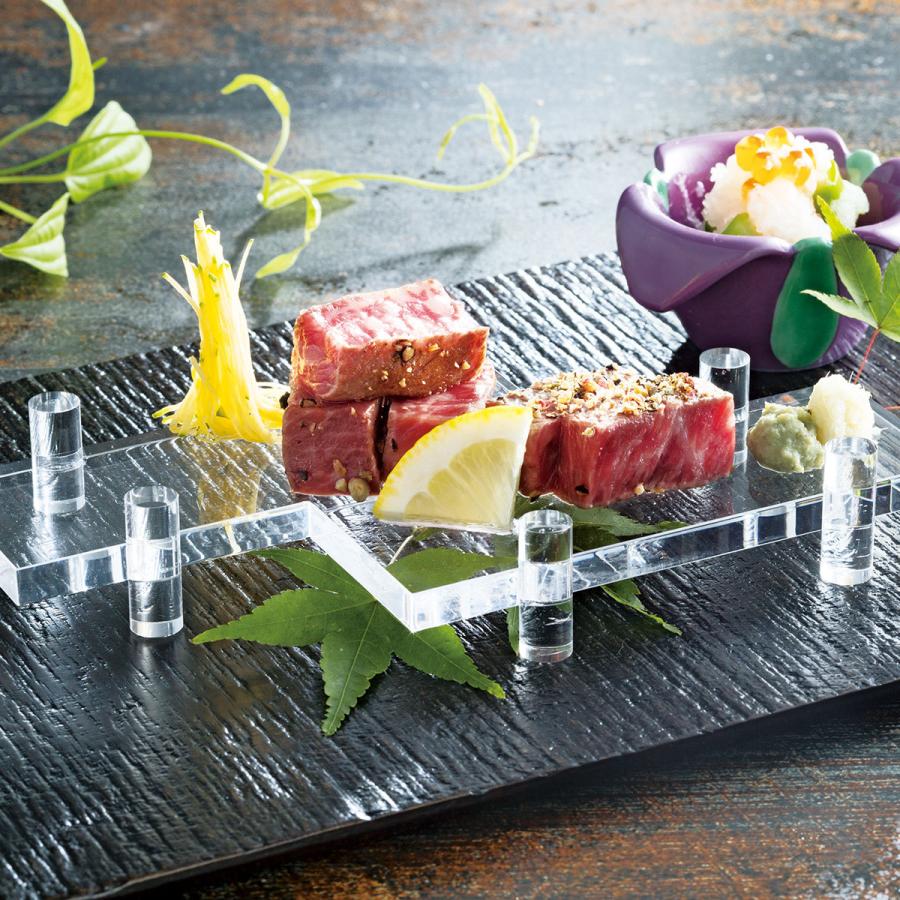 取り寄せ】アクリル八ツ橋 中 32257【盛器 敷皿 アクリル 懐石 和食