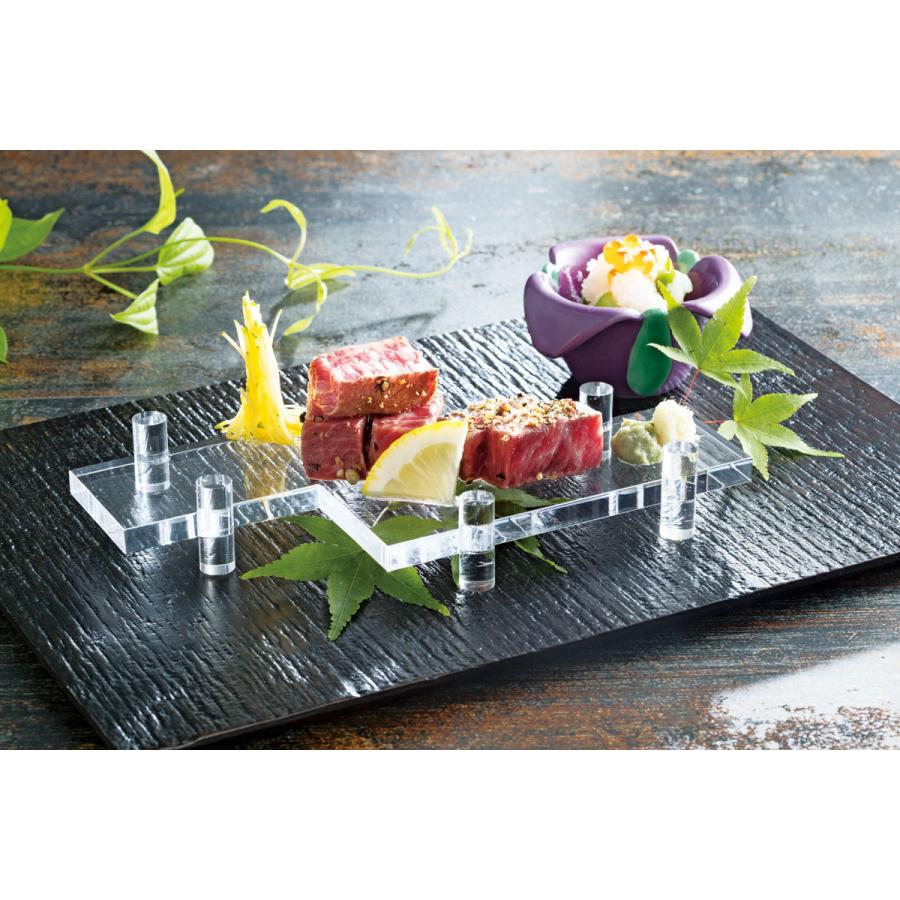 取り寄せ】アクリル八ツ橋 中 32257【盛器 敷皿 アクリル 懐石 和食
