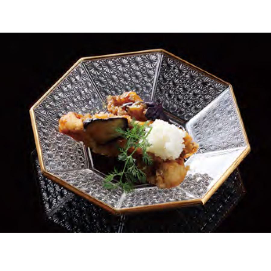 切子硝子 香菊八角皿 天金km-k13g【和食 盛り付け おもてなし】 : 輸入