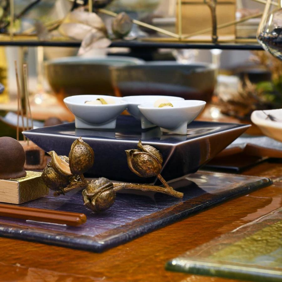 取り寄せ】神楽 KAGURA 高台プレート 15.5cm 2色【紫 パープル 皿