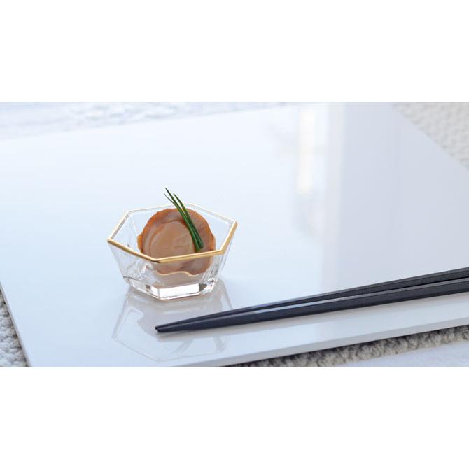 半透明ガラス　器　2枚　[値下げ相談承ります］ 六角珍味 天金＆クリア 101 CA-P101G【ガラス食器 硝子 アミューズ