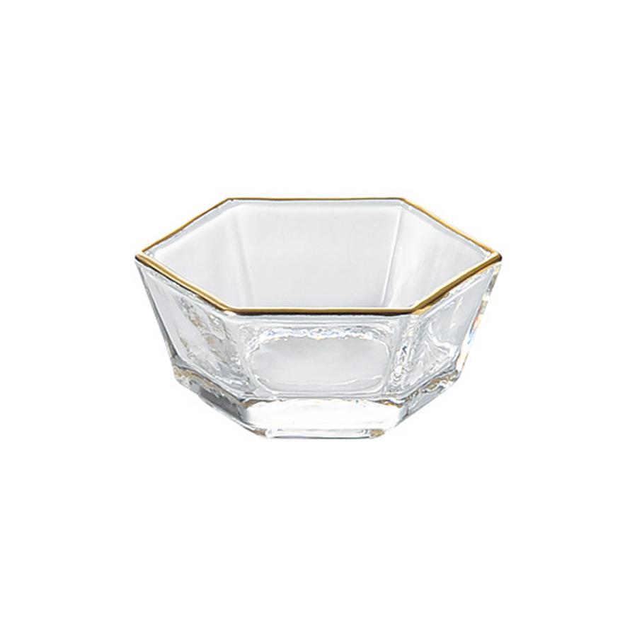 六角珍味 天金＆クリア 101 CA-P101G【ガラス食器 硝子 アミューズ
