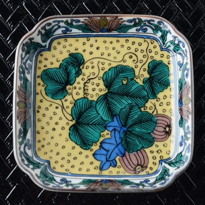 角小皿 歴代画 吉田屋【日本製 九谷焼 時代絵 3号角小皿 手塩皿 豆皿
